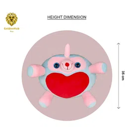 GoldenHub Plush Bunny Cushion Toy, Soft Pastel Colors, Oversized Round Body, Floppy Ears - Height 30 cm image 2