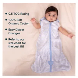 NINTARA BABY Lightweight, 100% Organic Cotton 0.5 TOG Extra Large Sleep Sack Pack of 1 - Bumpy Skies image 2