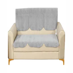 Fashion Throw Grey Velvet 2 Piece Sofa Cover-image-25