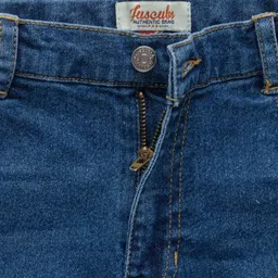 JusCubs Fringe Bottom Denim Solid Shorts - Blue image 4