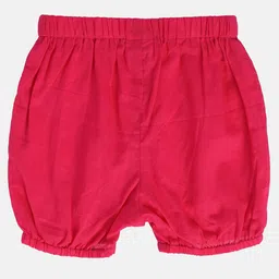 MINI KLUB Full Sleeves Polka Dots Foil Printed Wings Applique Detailed Dress With Bloomer - Red image 4