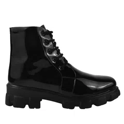 Shoetopia Solid Lace Up Boots - Black image 4