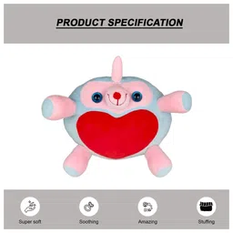 GoldenHub Plush Bunny Cushion Toy, Soft Pastel Colors, Oversized Round Body, Floppy Ears - Height 30 cm image 4