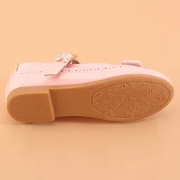 Cute Walk by Babyhug Buckled Closure Ballerina With Bow & Pearl Applique- Pink image 5
