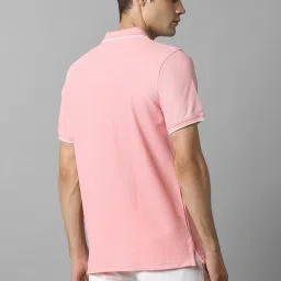Louis Philippe Sport Pink Cotton Slim Fit Polo T-Shirt image 2