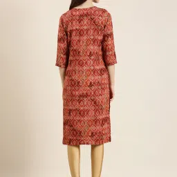 showoffff SHOWOFF Rust Cotton Printed Kurta image 2