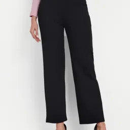 Broadstar Black Straight Fit High Rise Trousers-picture-37