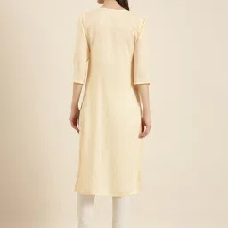 showoffff SHOWOFF Peach Cotton Regular Fit Kurta image 2