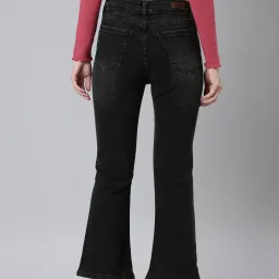 showoffff SHOWOFF Grey Denim Flared Fit Mid Rise Bootcut Jeans image 2