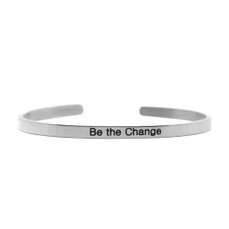 Joker & Witch Be The Change Silver Mantra Band Flexible fit Bracelet image 2