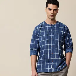 Mr Bowerbird Dabu Hand Block Printed Organic Cotton Opaque Casual Shirt-image-11