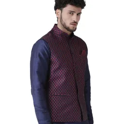Tabard Purple Regular Fit Printed Sleeveless Nehru Jacket image 5