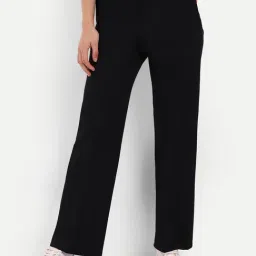 Broadstar Black Straight Fit High Rise Trousers-picture-16