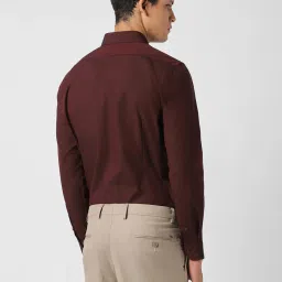 Van Heusen Maroon Cotton Slim Fit Shirt image 2