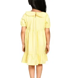 LilPicks Kids Yellow Solid Dress image 2