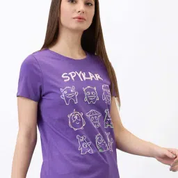 SPYKAR Purple Print T-Shirt-picture-24