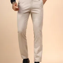 Cantabil Fawn Regular Fit Self Design Trousers image 1