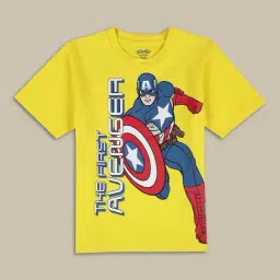 Kidsville Boys Yellow Cotton Printed T-Shirt image 4