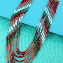 Zaveri Pearls Multicolor Multi Layers Beaded Necklace-ZPFK13774 image 2