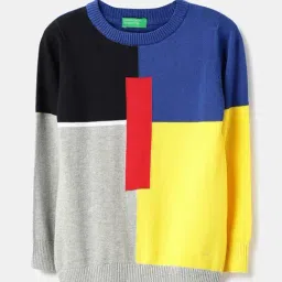 United Colors Of Benetton Multicolor Cotton Regular Fit Color Block Sweatshirt-picture-45