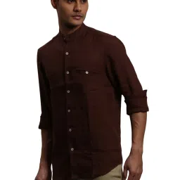 Colorplus Brown Linen Regular Fit Shirt image 1