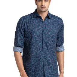 Raymond Blue Contemporary Fit Printed Shirt image 1