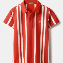 United Colors Of Benetton Red Cotton Regular Fit Striped Polo T-Shirt-picture-31