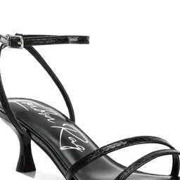 London Rag Textured Leather Kitten Sandals with Buckles image 5