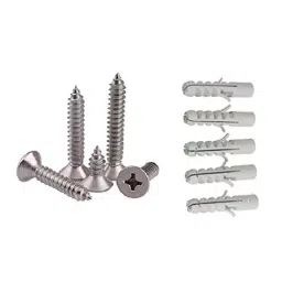 Immech Nickel Plated Finish 6 x 38 mm (D 3.5mm) Drywall Gypsum Screw Pack of 900 Pcs (450 Pcs Screw & 450 Pcs WallPlugs)-picture-47