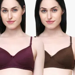 Lady Lyka Multicolor Non Wired Padded T-Shirt Bra (Pack Of 2)-picture-41