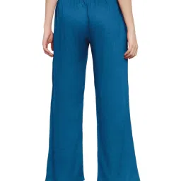 PATRORNA Blue Mid Rise Regular Fit Modern Palazzos image 2