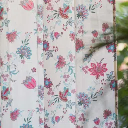 Urban Space Pink Cotton Door Curtain With Tieback & Eyelet - Set of 2 image 2