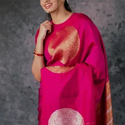 SWEETPEL Woven Design Zari Banarasi Saree image 4