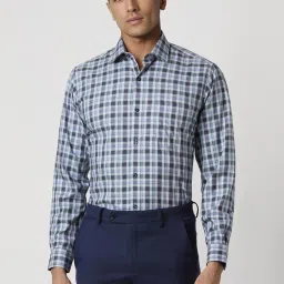 Van Heusen Blue Regular Fit Checks Shirt image 1