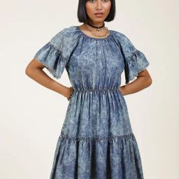 Label Ritu Kumar Blue Above Knee A-Line Dress-picture-47