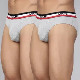 Levi's Grey Cotton Regular Fit Briefs - Pack Of 2-picture-36