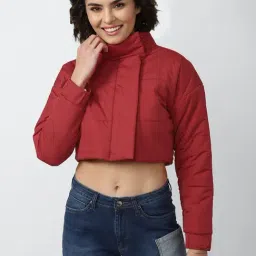 Forever 21 Maroon Regular Fit Jacket-image-2