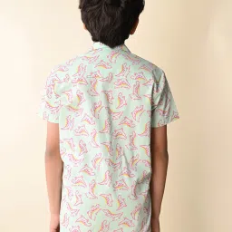 LilPicks Kids Sea Green Printed Shirt image 2