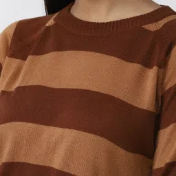 Forever 21 Brown Striped Pullover image 5