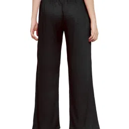 PATRORNA Black Mid Rise Regular Fit Modern Palazzos image 2