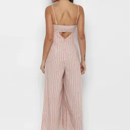 American Eagle Outfitters Orange Striped Jumpsuit image 2