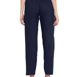 PATRORNA Navy Mid Rise Slim Fit Trousers image 2