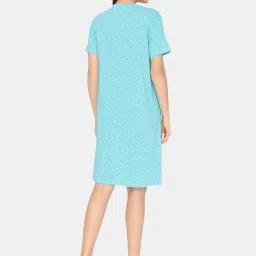 Zivame Blue Printed Night Dress image 2