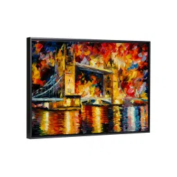 Art Street Beautiful London Bridge Printed Multicolor Engineered Wood Wall Art image 2