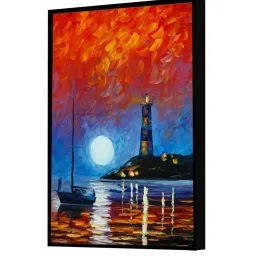 Art Street the Light House Printed Multicolor Engineered Wood Wall Art image 2