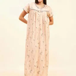 Sweet Dreams Beige Printed Nighty image 1