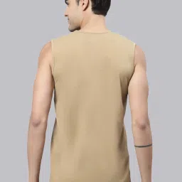 Vimal Jonney Light Khaki & Light Grey Sleeveless Lounge T-Shirt - Pack of 2 image 2