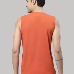 Vimal Jonney Rust & Red Sleeveless Lounge T-Shirt - Pack of 2 image 2