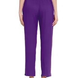 PATRORNA Purple High Rise Relaxed Fit Trousers image 2