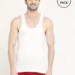 Vip White Regular Fit Vest - Pack Of 4 image 1